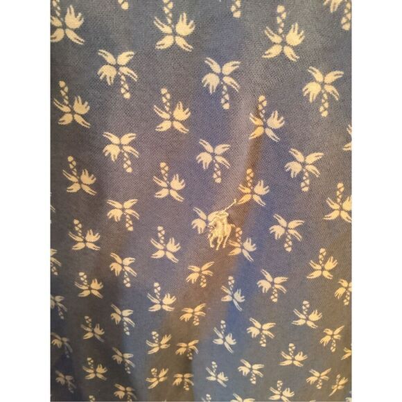 Ralph Lauren Button Down Short Sleeve Floral Shirt Sz 3XLT Blue White - Picture 3 of 8